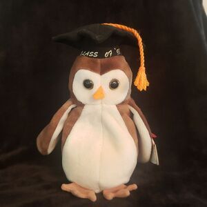 Vintage 1998 Ty Beanie Baby WISE the Owl - "Class of 1998"